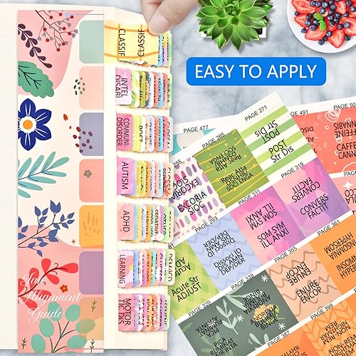 Miniatura 9 de Fichas de índice para DSM-5-TR, DSM-5, funciona para la última versión DSM-V-TR 2022, 18 pestañas en blanco incluidas, codificadas por colores y