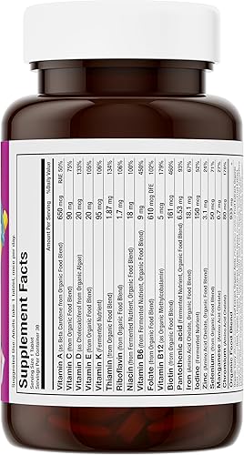 Miniatura 8 de Mama Natural Vitaminas prenatales orgánicas para mujeres veganas (30 porciones), vitaminas prenatales One A Day para mujeres embarazadas, a base de