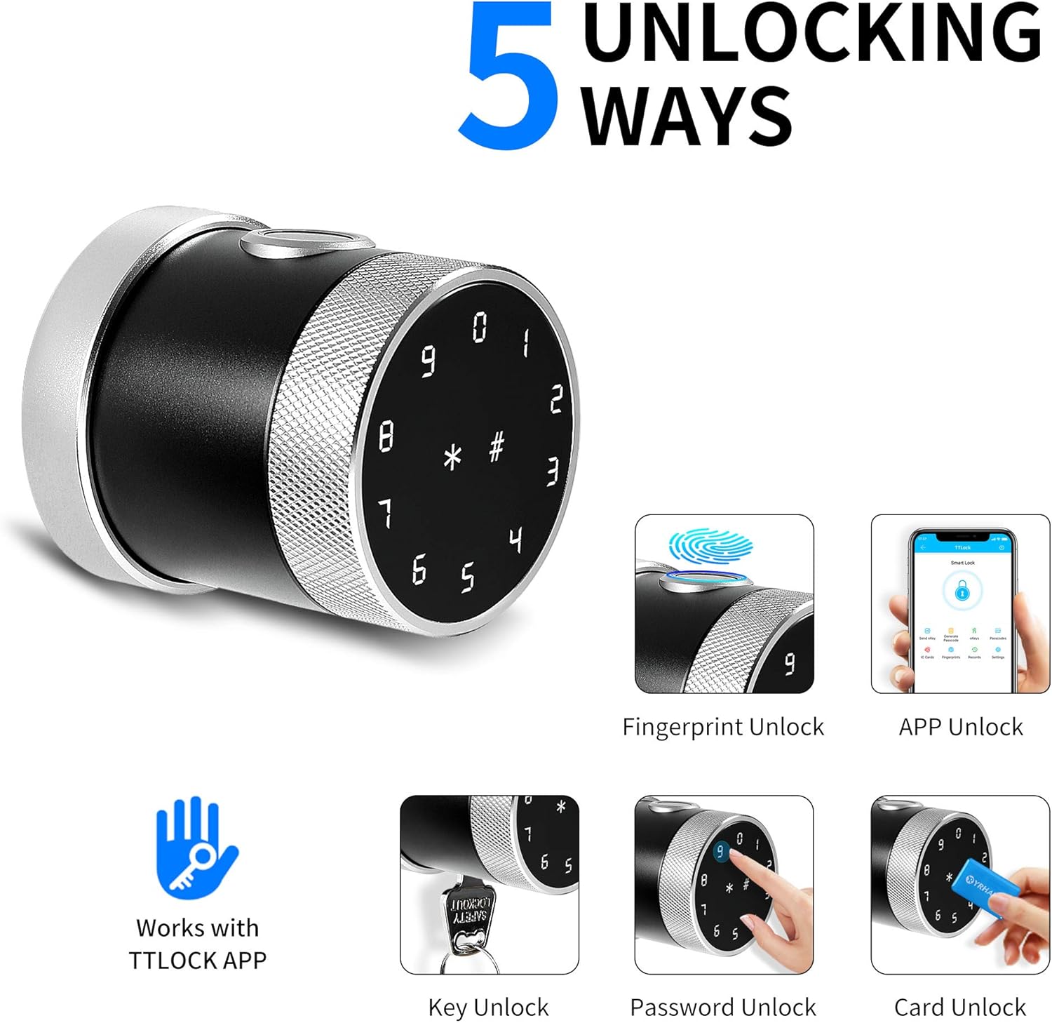 Frее Shірріng оƒƒеr Smart Lock YRHAND Smart Door Lock Smart Fingerprint Lock Biometric Door Lock with Key Bluetooth Door Knob IC Card for Smart Lock Easy Installation Digital Lock for Front Door Home Hotel Bedroom Airbnb Flаѕh Dеаlѕ - 50% оƒƒ Smart Lock YRHAND Smart Door Lock Smart Fingerprint Lock Biometric Door Lock with Key Bluetooth Door Knob IC Card for Smart Lock Easy Installation Digital Lock for Front Door Home Hotel Bedroom Airbnb