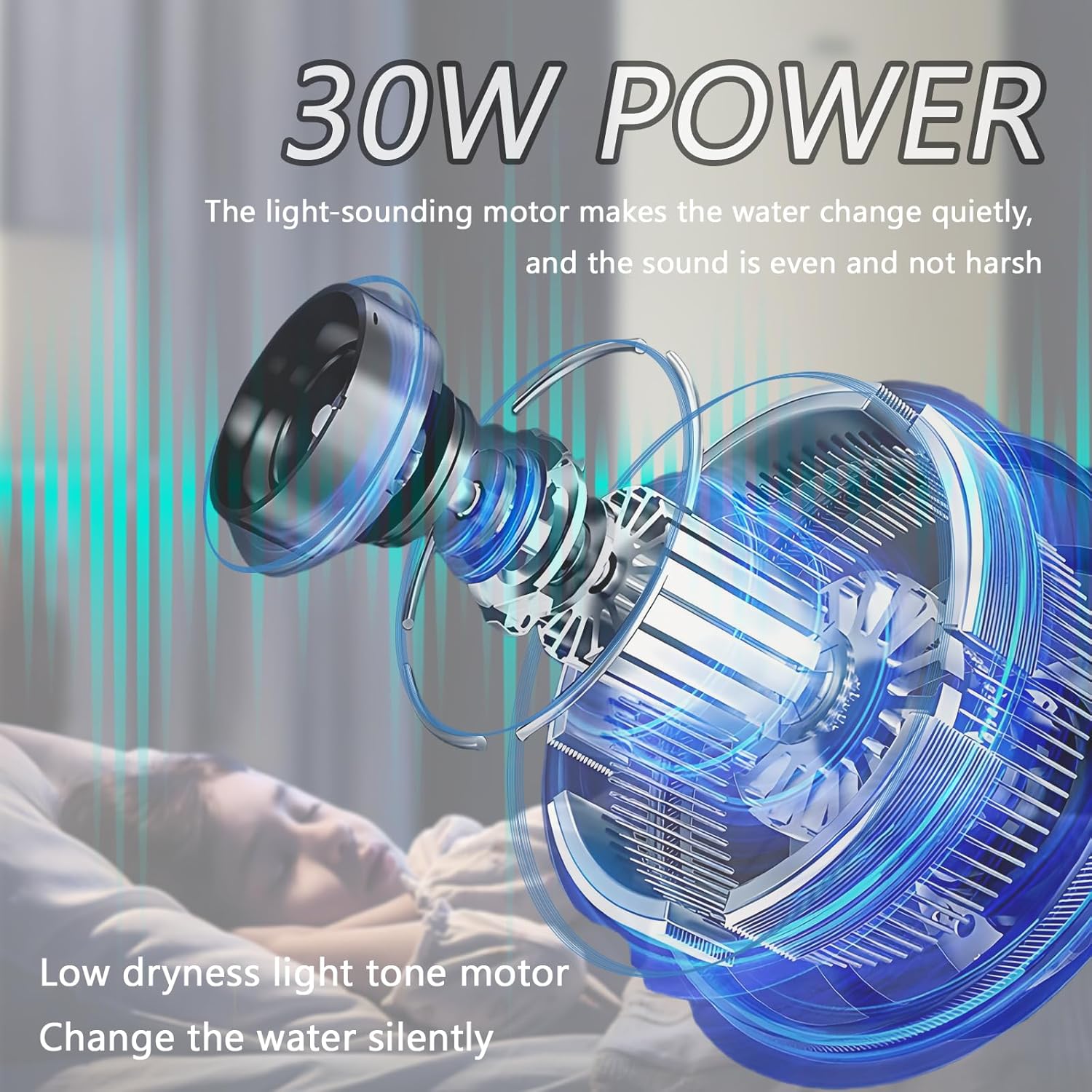 Fish Tank Cleaner, 15KPA Suction with Auto Water Change, 30W High Power PP Material, Multi Strainer Gravel Washer for Aquarium, Sand Cleaning Water Purification