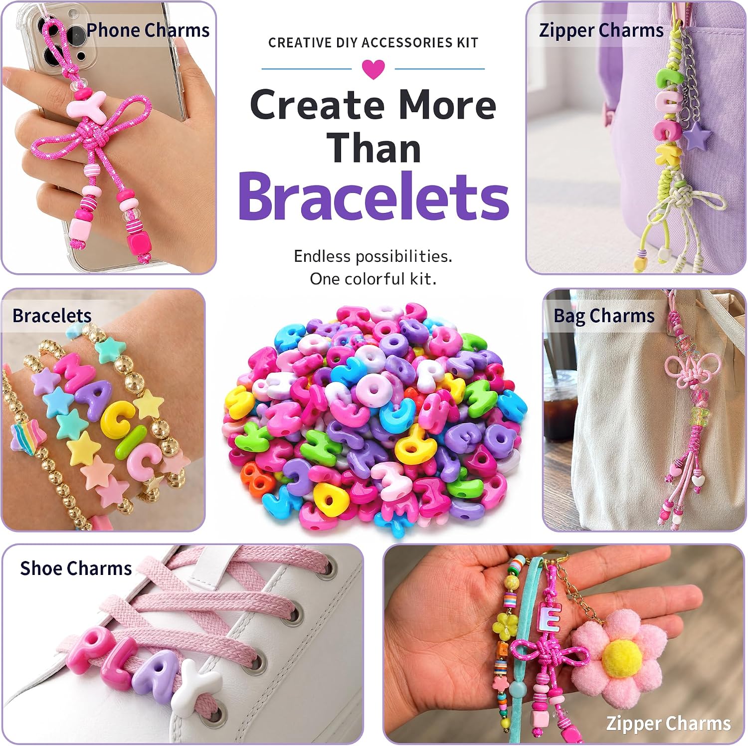 96Pcs Large Bubble Chunky Letter Beads Most-Common Acrylic Letter Beads