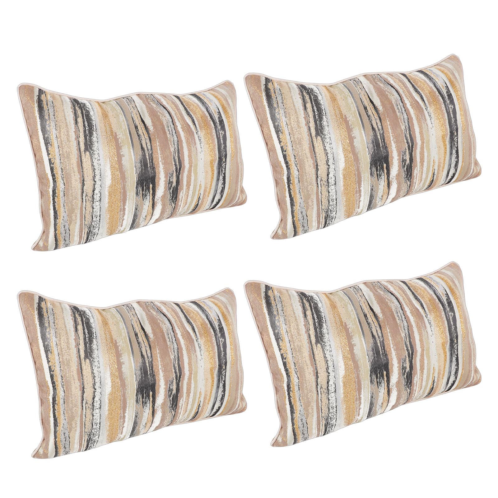 KUIDAMOS Set di 10 Federe Decorative per Federe per Cuscini per Divano del Soggiorno, in Morbido Poliestere Oro (50,8x30,5 cm/20x12 pollici)