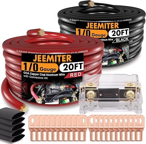 Amplificador de coche de calibre 10, kit de cable de tierra de potencia, cable automotriz, kit de actualización de 3 grandes, kit de cableado de