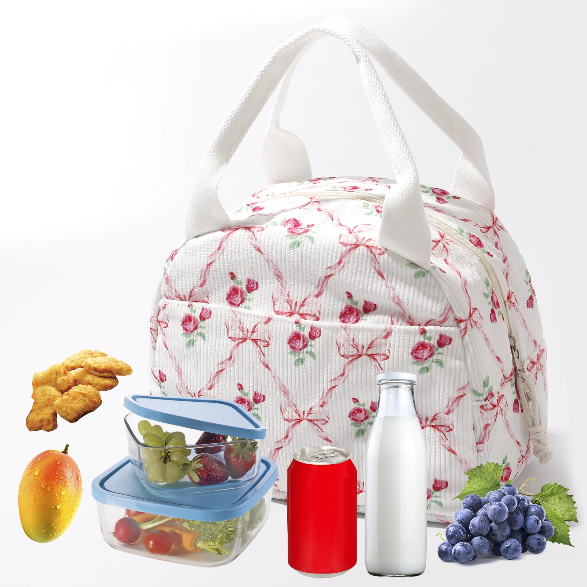 Large Insulated Lunch Tote Bag - Corduroy Design For Work, School, Travel - View #13