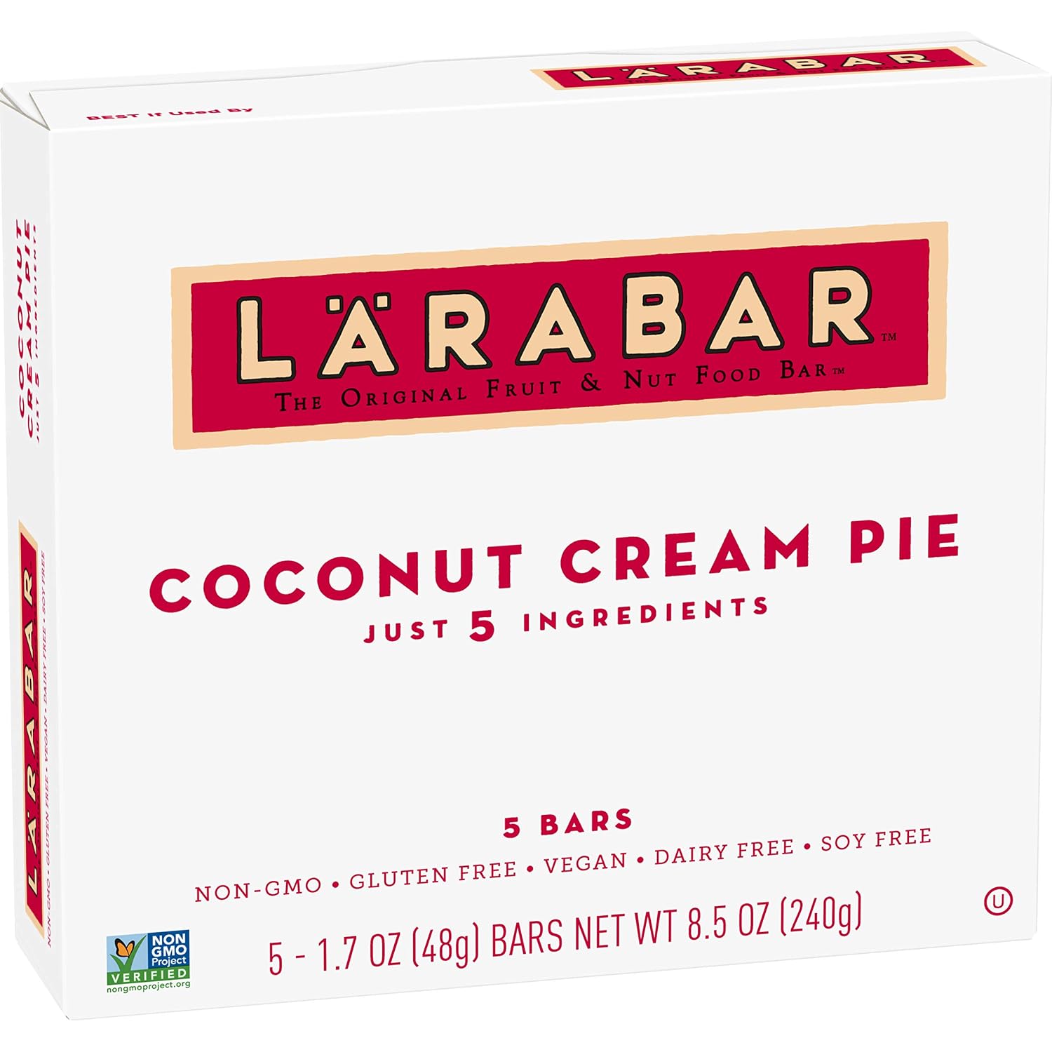 Larabar Gluten Free Bars, Coconut Cream Pie, 1.7 oz Bars (5 Count), Whole Food Gluten Free Bars, Dairy Free Snacks