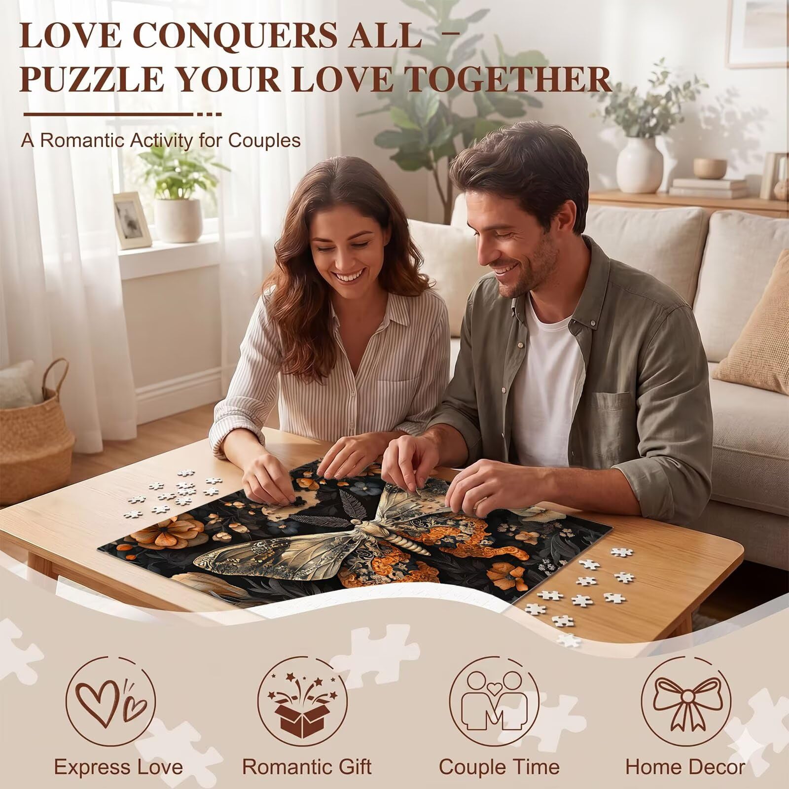 fiore animale Puzzle 3000 Pezzi per Adulti, Puzzle in Legno - Collezione Classica con Poster Incluso - Sfida di Concentrazione e Passatempo Antistress, Gioco Educativo per Famiglia, 122 x 81 cm f0-348