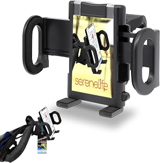 SereneLife Golf Cart Universal GPS Holder - Golf Cart Accessories Rotating Cell Phone Holder Mount Clip for GPS, PDA and Mobile Devices w/Silicone Clip, Mounting Bracket for Trolley Tube SLGZGPSH