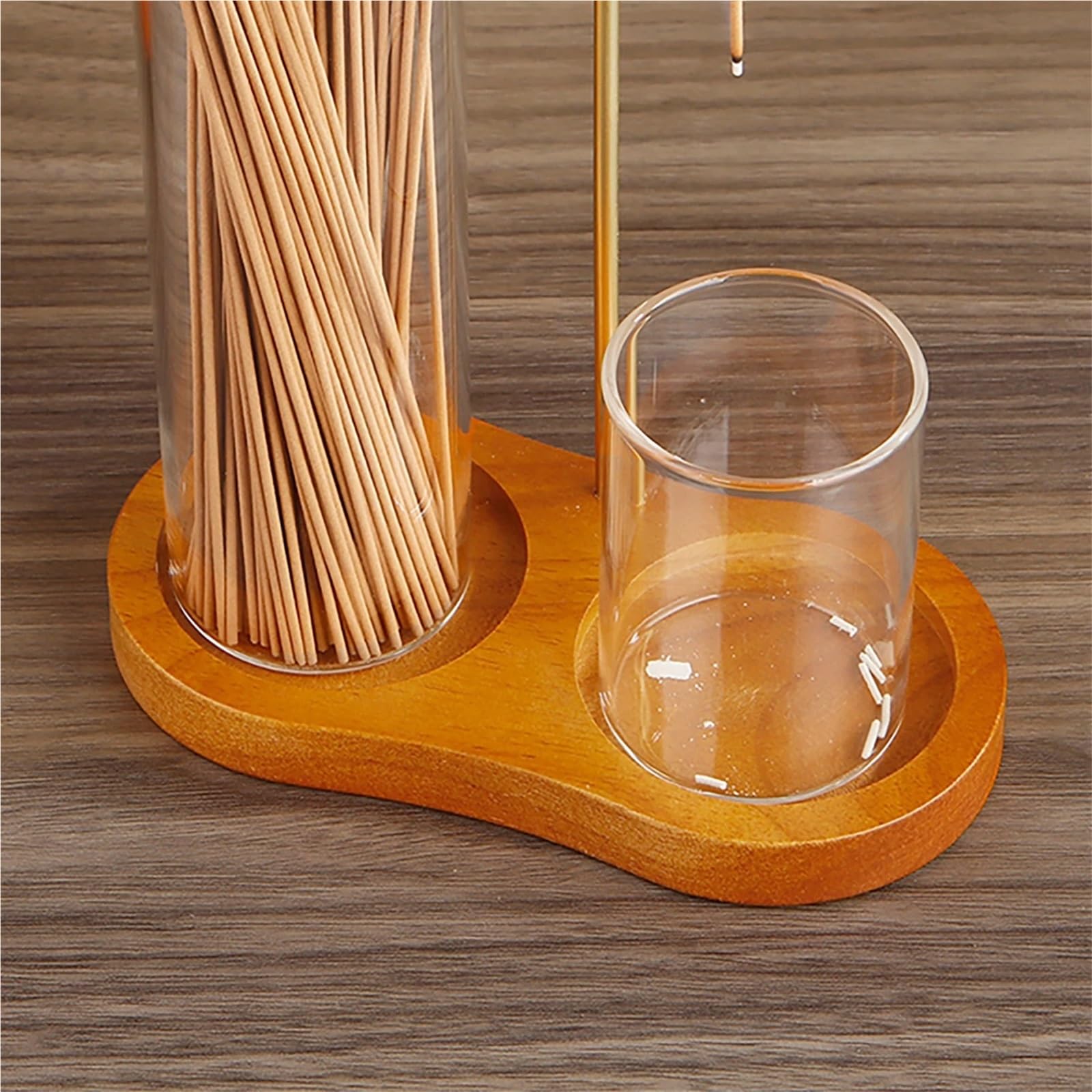 1Pcs Incense Holder for Sticks Anti-Ash Flying Burne with Metal Clip and Storage for Yoga Home Decor für Meditation/Yoga(Dark Base)