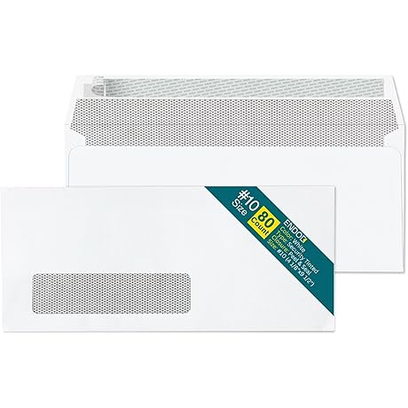 #10 Left Window Envelopes Self Seal 80 Pack