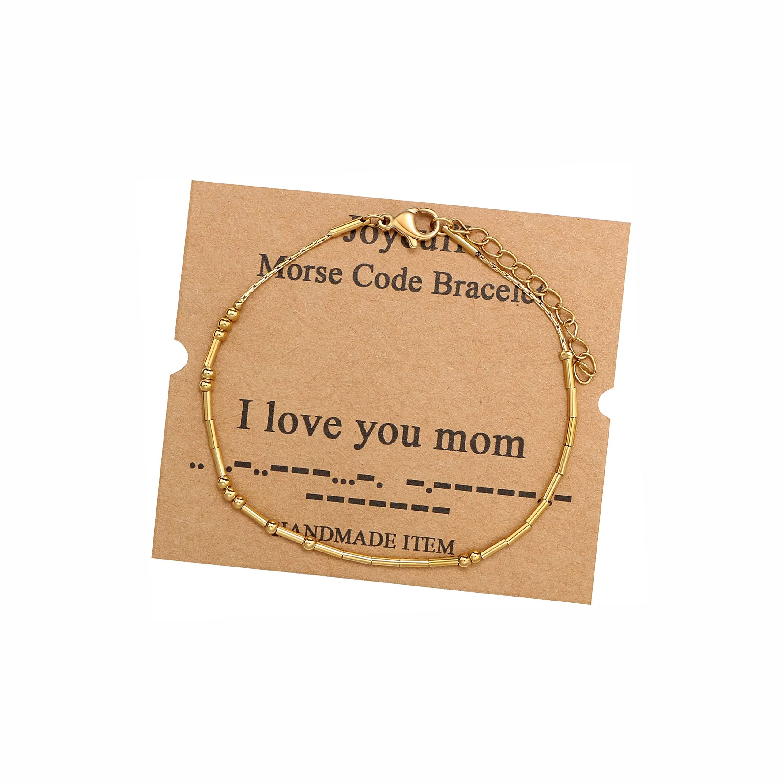 Morse Code Bracelets for Women, Gold Silver Stainless Steel Beads Bracelets