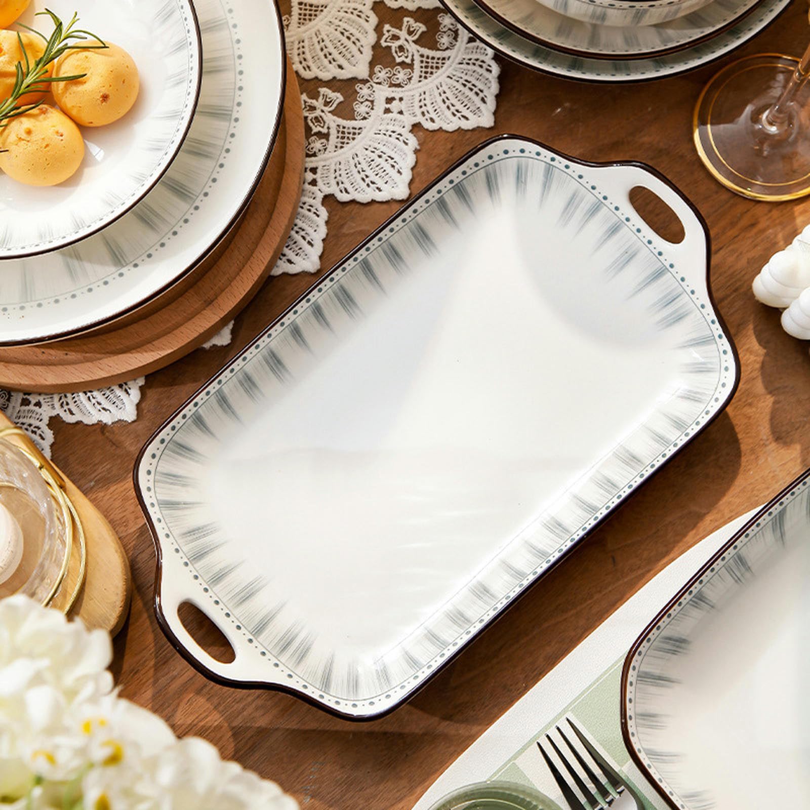 Cuencos y platos de cerámica personalizados minimalistas para el hogar, vajilla creativa de cerámica para restaurantes, plato de carne de 10 pulgadas, 2 paquetes