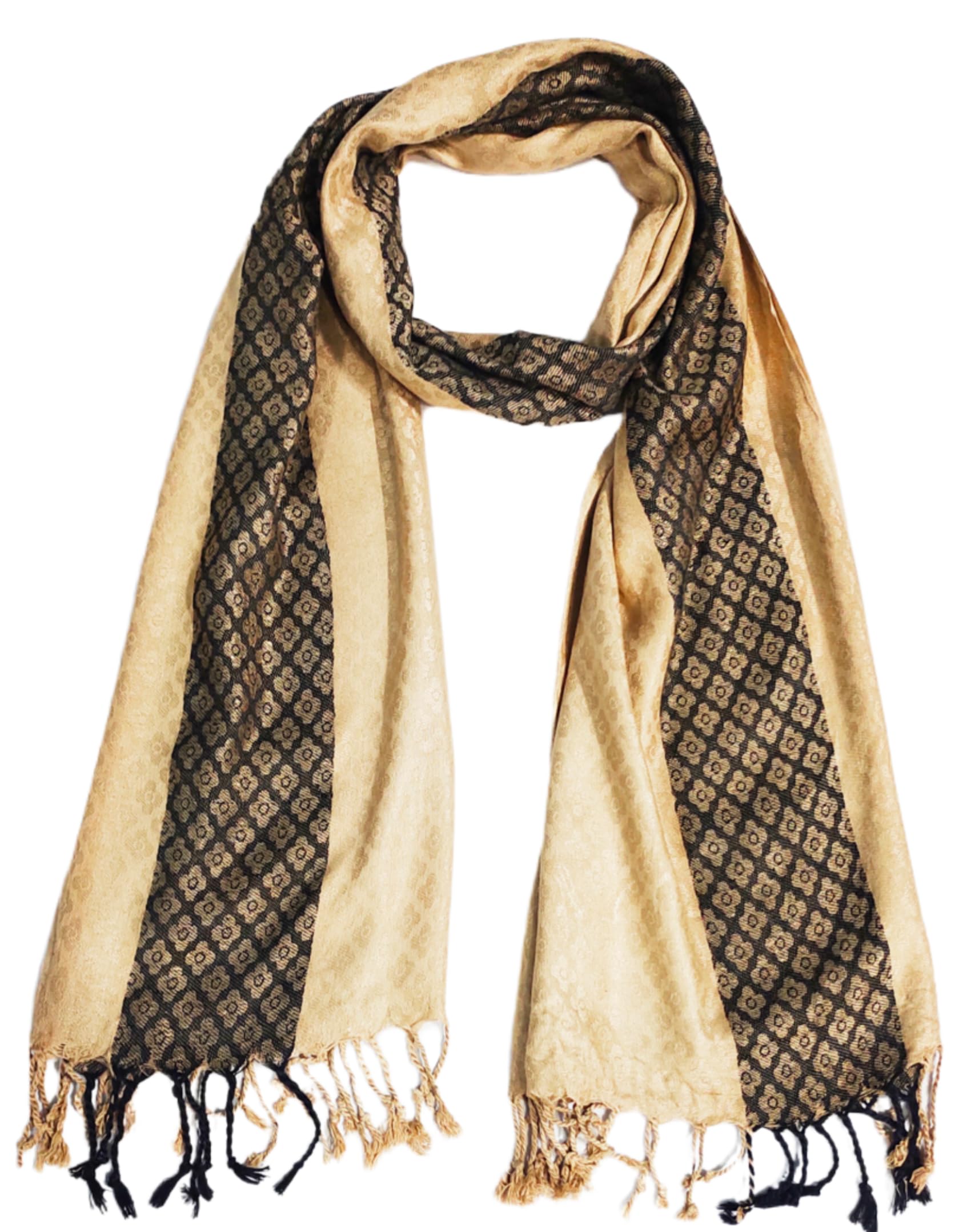 SABA Women And Girl's Fancy Viscose Self Jaquard Side Border Scarves, Scarf, Stole-image-2