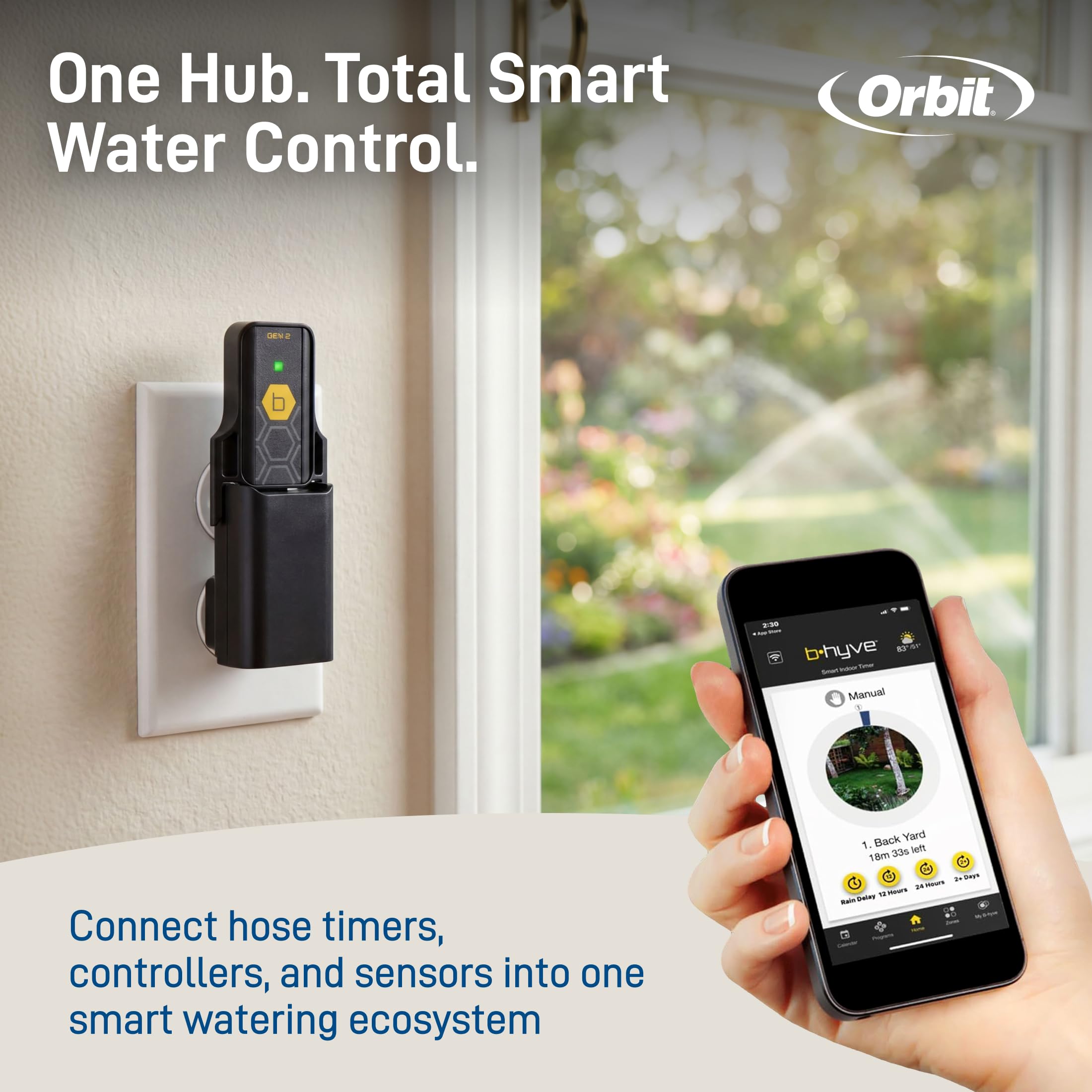 Orbit 21027 B-hyve Gen 2 Hub Wi-FI, Gris