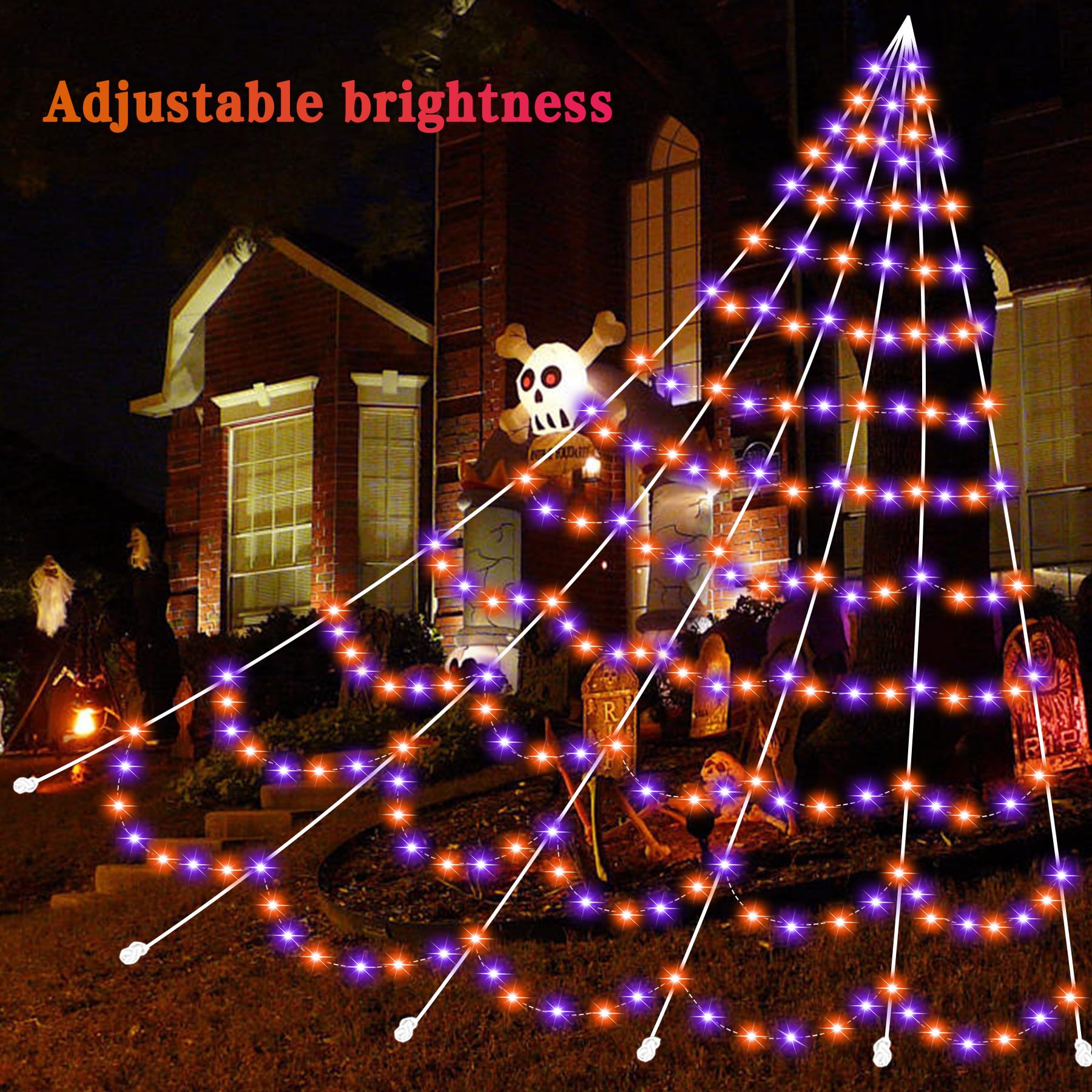 Led Rope Spider Web Halloween Spider Web LED Giant Halloween Spider Web With 350 LEDs - 22 ...