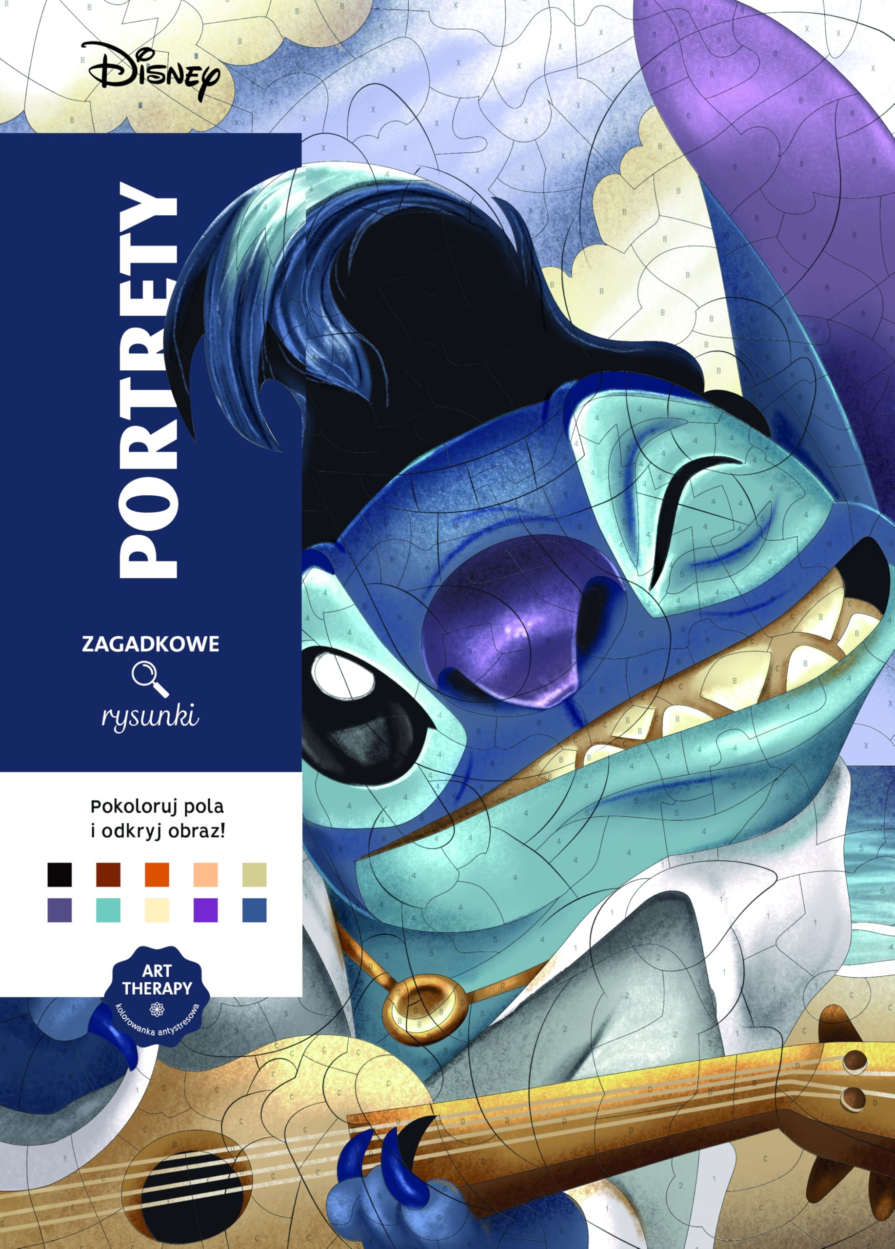 Art therapy Kolorowanka antystresowa Disney Portrety Zagadkowe rysunki