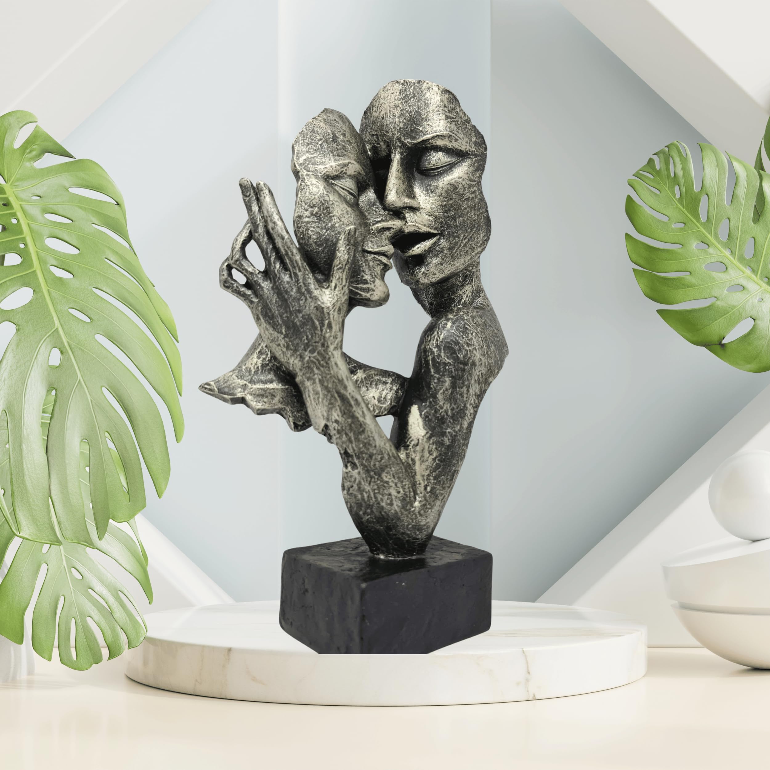 Lifestyle & More Buste déco Exclusif Sculpture Couple d'amoureux en Pierre reconstituée Couleurs Antiques Hauteur 32 cm