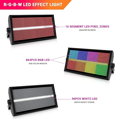 Miniatura 9 de Luz LED de cabeza móvil para escenario, OPPSK de doble cara, 150 W, RGBW, DJ, luz de haz de cabeza móvil por control DMX activado por sonido para
