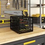 Natwind Mesh Desk Organizer with 4 Tier Sliding Drawers, Paper Sorter, Multi-Functional Home Office Supplies Storage Tray for Letters, Documents, Books, Mail, Files, Arts & Crafts Supplies - Black