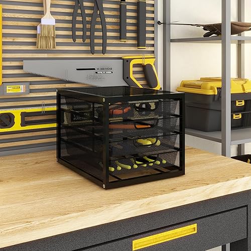 Miniatura 7 de Natwind Organizador de escritorio de malla con cajones deslizantes de 4 niveles, suministros de oficina, organizadores de escritorio y accesorios de