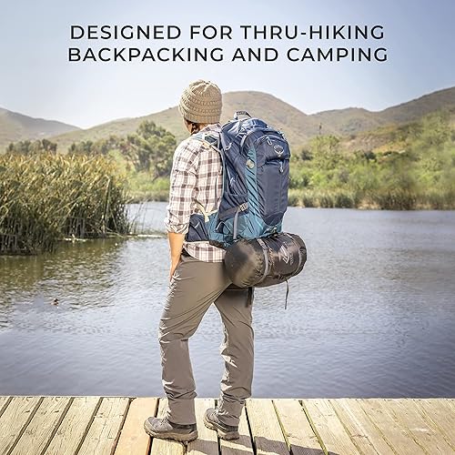 Miniatura 5 de Hyke & Byke Katahdin 32 F - Saco de dormir para senderismo y mochilero 4 estaciones, 625FP ultraligero Resistente al agua Gris carbón Corto