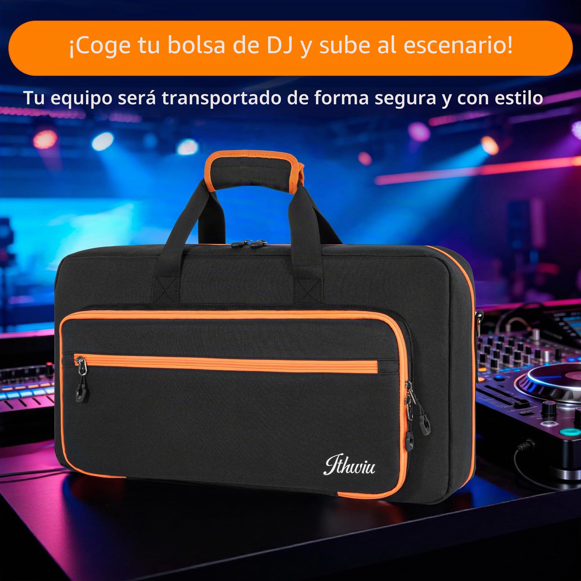 AKOZLIN Funda para controlador DJ DDJ FLX4/DDJ REV1/DDJ 400/SB2/SB3, con acolchado de algodón perlado, correa ajustable, compartimento para laptop de 15,6" y bolsillos para accesorios