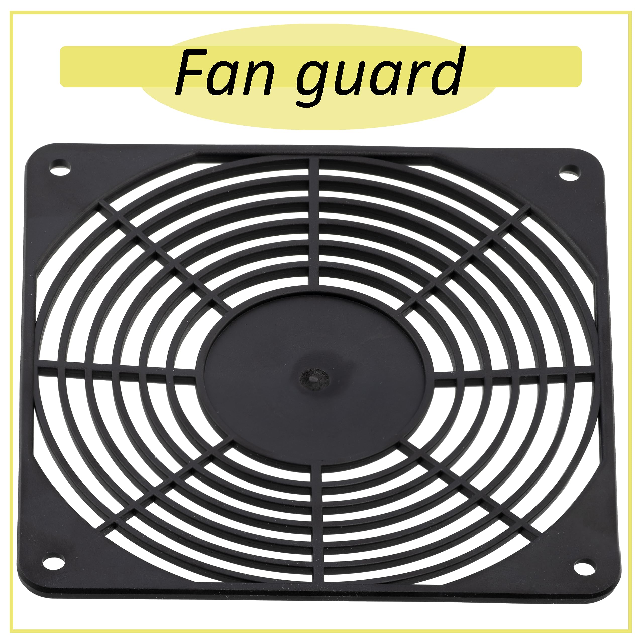 Aerzetix - C15129 - Griglia di Protezione 120x120mm per Ventola di Computer PC - Fissaggio a Vite - in plastica - Colore Nero