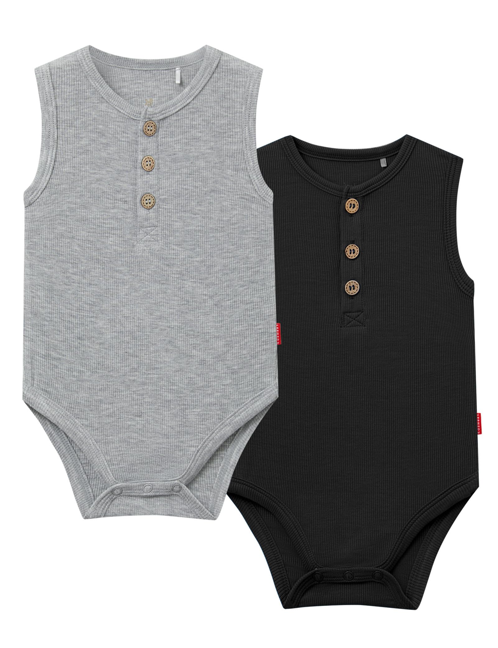 EASWEET Bamboo Viscose Baby Boy Bodysuit Newborn 2-Pack Sleeveless Soft Baby Clothes
