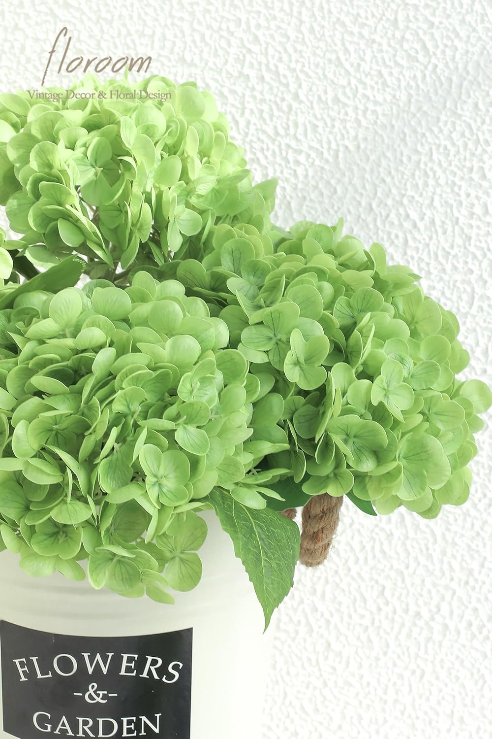 Floroom 4 Pcs Real Touch Elf Green Hydrangea Artificial Flowers, 20" Full Faux Hydrangea Flowers Fake Flowers for Home Decor Party Floral Arrangements Wedding Bouquets Centerpieces Decorations - Image 5