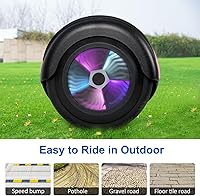 Vista 6 de Patinete autoequilibrante de 16.51 cm con altavoz y luces LED rojas