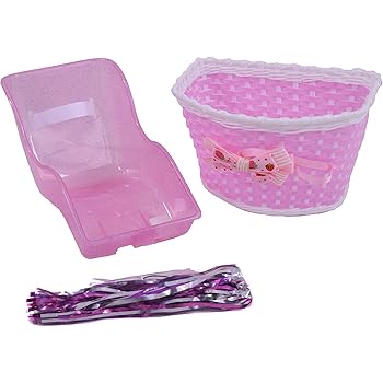 pink bike basket and tassels