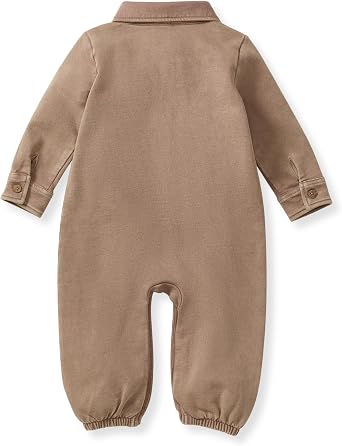 Burt's Bees Baby Boys Jumpsuit, 100% Organic Cotton One-piece, Long Sleeve Button Down Coverall