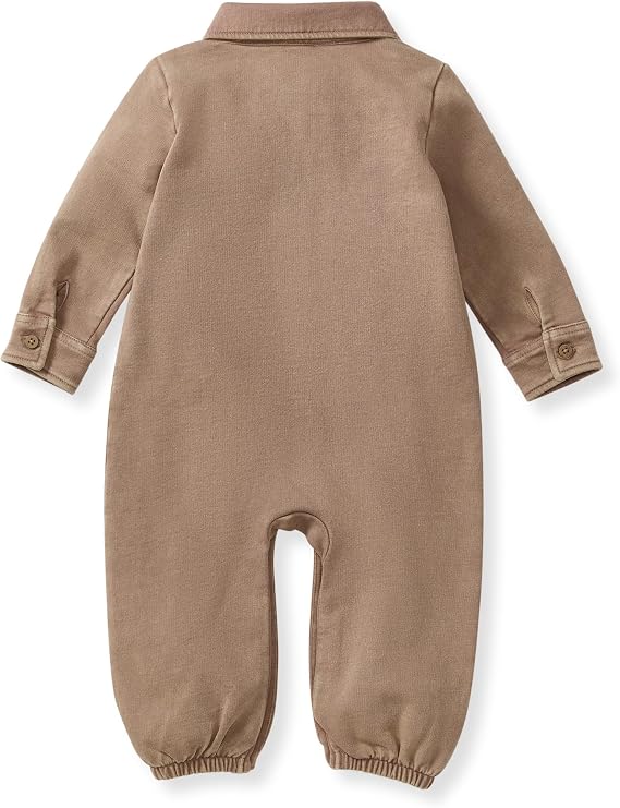 Burt's Bees Baby Boys Jumpsuit, 100% Organic Cotton One-piece, Long Sleeve Button Down Coverall