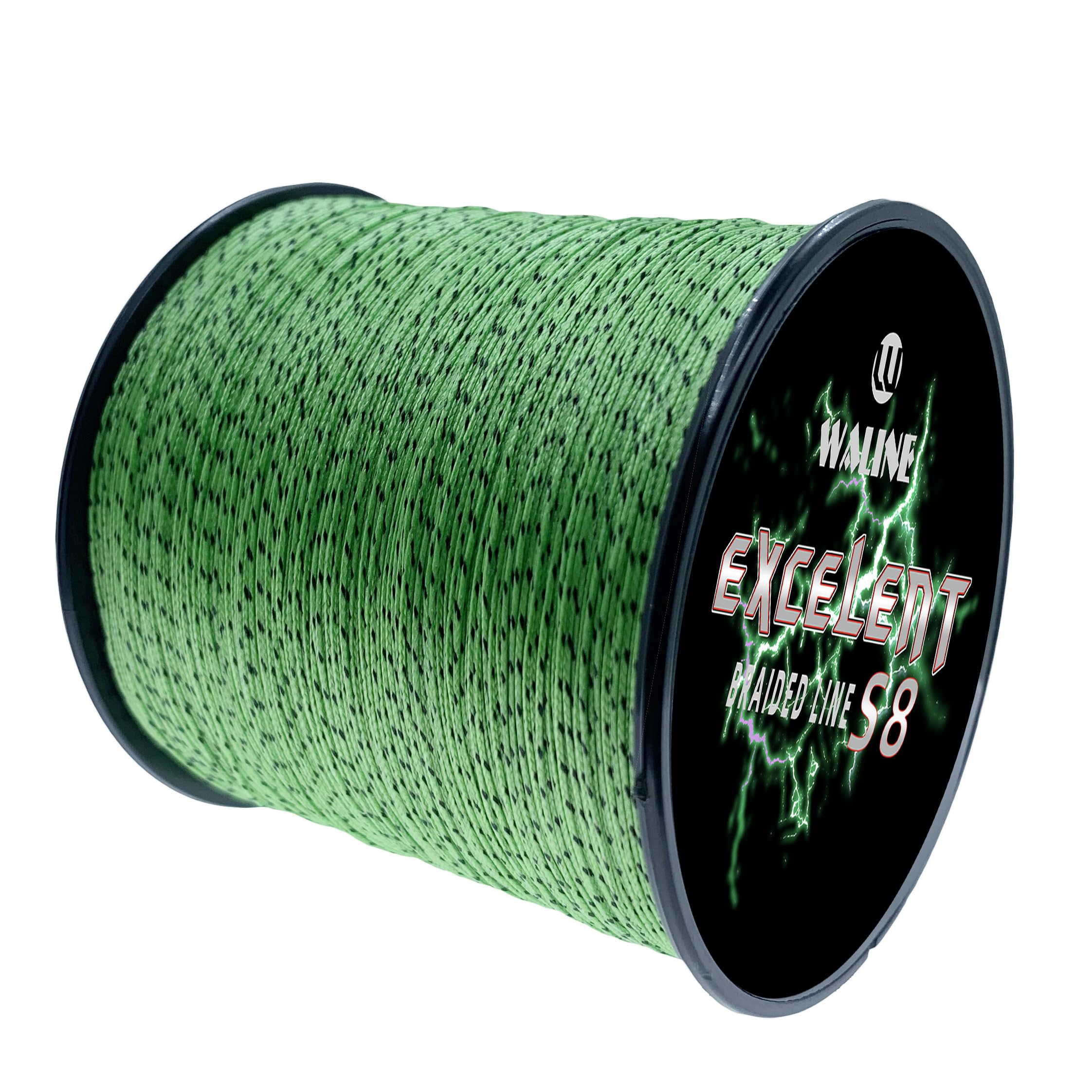 Waline Super Strong 8 Strands Braided Fishing Lines 300m 20lb-100lb PE Fishing Line Multifilament Sea Fishing Braid Line (Groovy Green, 100lb/0.55mm/ 300m(328yds))