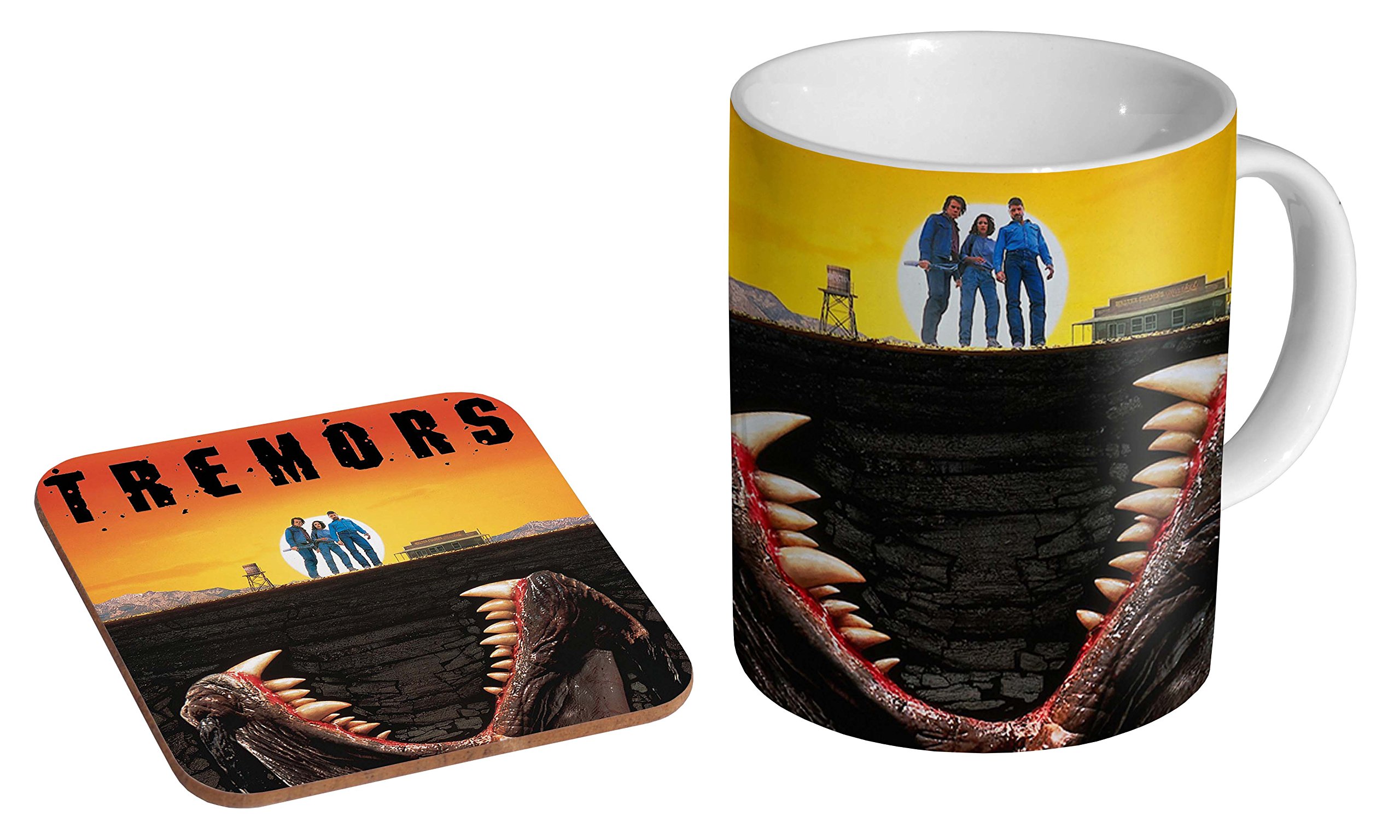 Mugmart White Tremors Ceramic Coffee Mug + Coaster Gift Set …