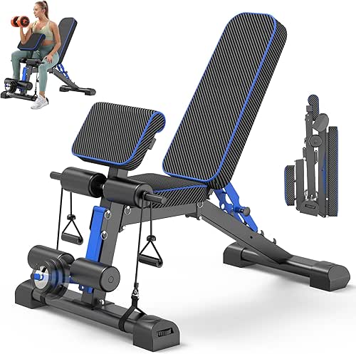 Adjustable Weight Bench with Leg Extension & Preacher Curl Pad,