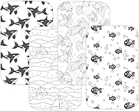 Vista 17 de Sábanas de moisés para Maxi COSI Iora, Munchkin Brica Fold N' Go, 4moms MamaRoo, Delta Children Bassinet, 3 piezas, 18 x 33 pulgadas, ultra suaves
