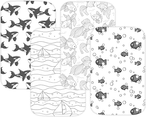 Miniatura 10 de TansyPanda Bassinet Sheets for Baby Delight Snuggle Nest, Chicco LullaGo, Fisher-Price Soothing, SNOO Smart, 3PC, 18 x 30 Inch, Ultra Soft