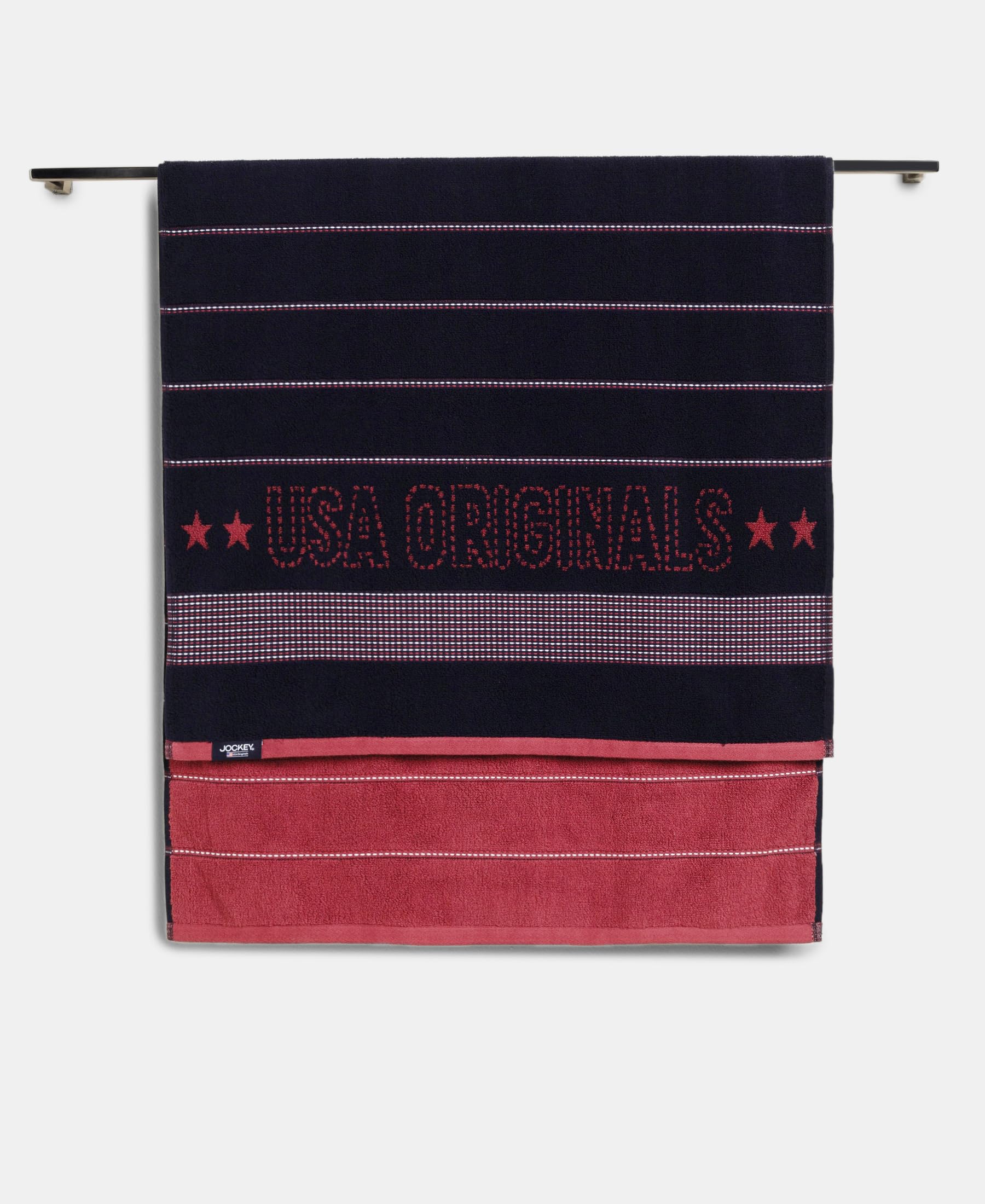 Jockey Terry Bath Towel - Deep Navy Striped -5