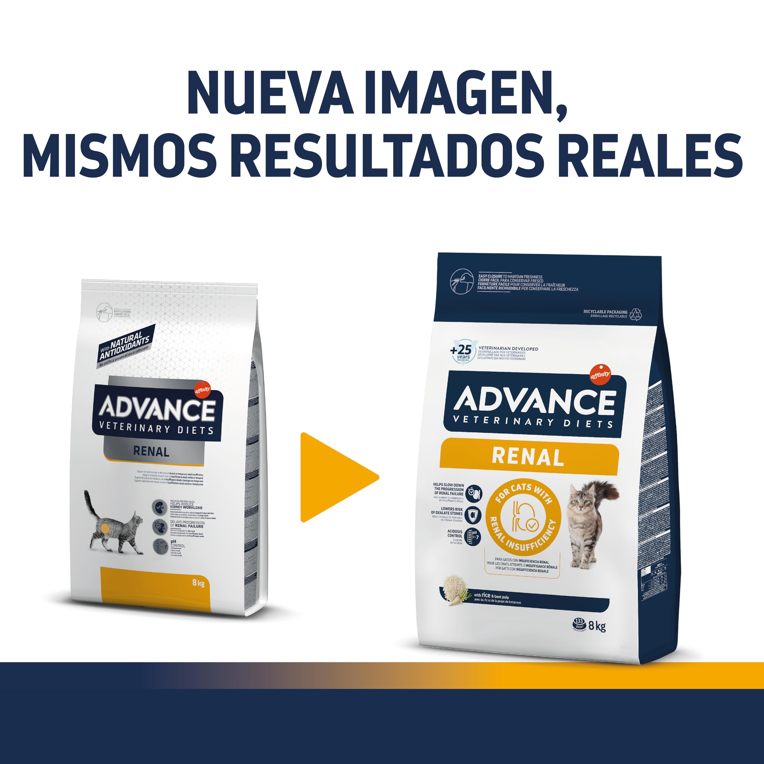 Advance Veterinary Diets Renal Failure, Pienso para Gatos con Insuficiencia renal crónica, 8kg, 1 unidad