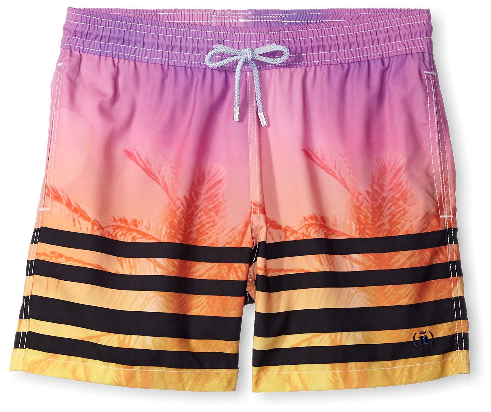 SPENGLISHMen's Ombre 4.5" Trunks with Stripes
