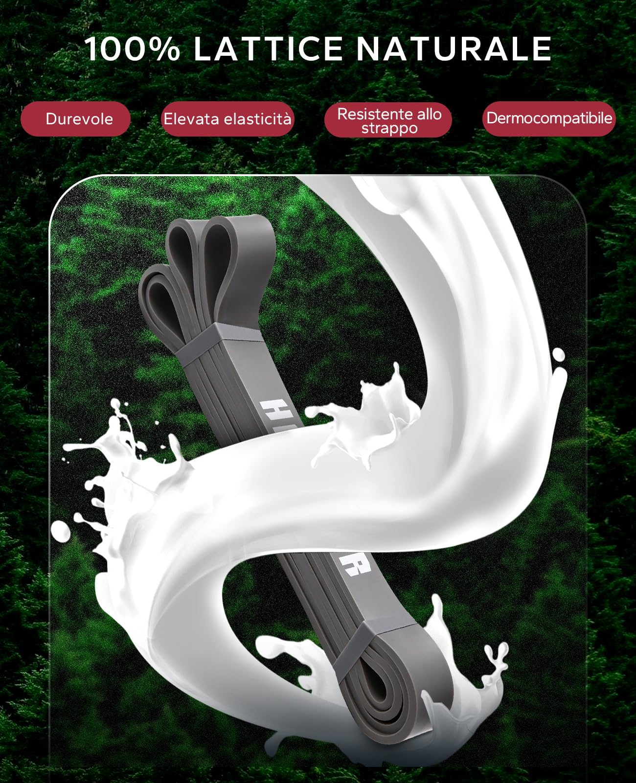 HAPBEAR Set di 5 Banda Elastiche Fitness, Fasce di Resistenza, con Ancoraggio per Porta per Pilates, Yoga, Allenamento di Forza, Fisioterapia Palestra per Uomo e Donna