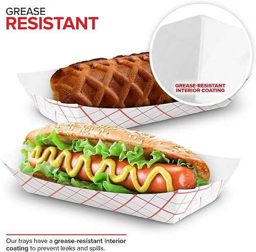 Vista 24 de Stock Your Home - Bandejas de papel a cuadros rojas