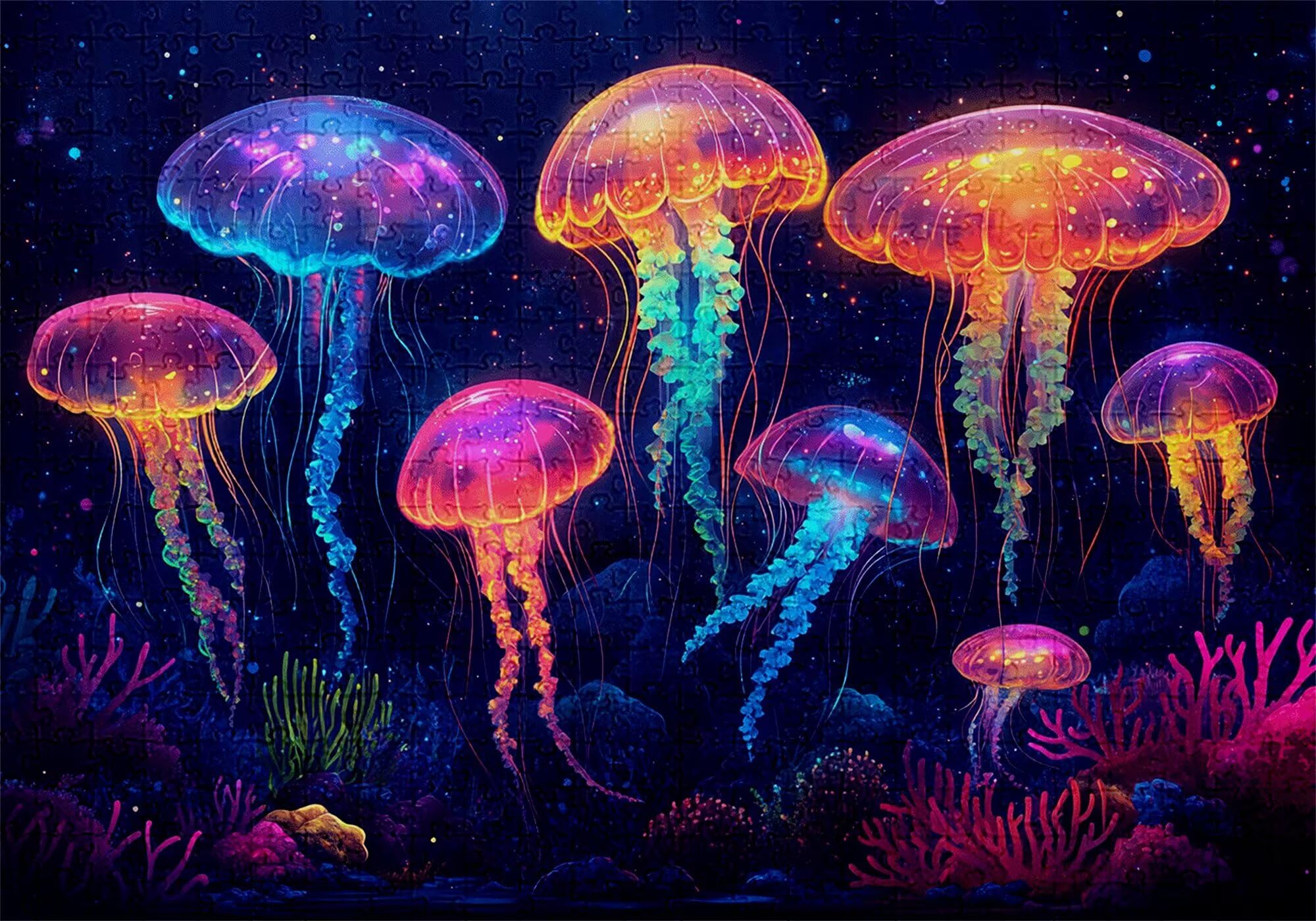Puzzle 3000 elementów meduza puzzle dla dorosłych koralowe 122 x 81 cm Unikalne rzemiosło klasyczne 3D drewniane układanka do rodzinnych gier aktywnych, układanka do samodzielnego wykonania nawet do