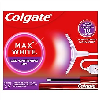 Max White LED Teeth Whitening Kit with 2 Overnight Wands - Ultimate Whitening in 10 Minutes* - Reverses up to 20 Years of Stains* - Flexible LED Device