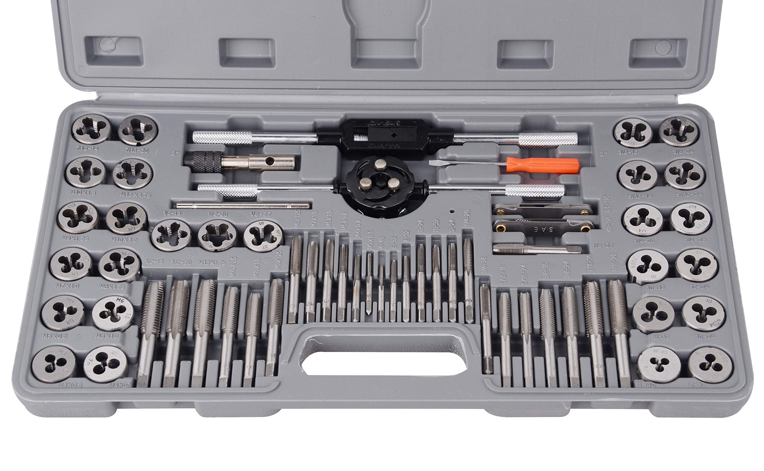 DAYUAN Coffret de Tarauds et Filières, 60 pièces Kit de Filetage M3-M12