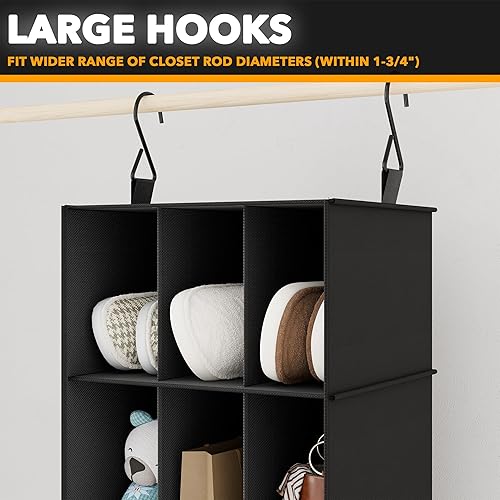 Miniatura 5 de SpaceAid Paquete de 2 organizadores colgantes de armario y almacenamiento con divisores, 24 compartimentos colgantes para zapatos, para armario,