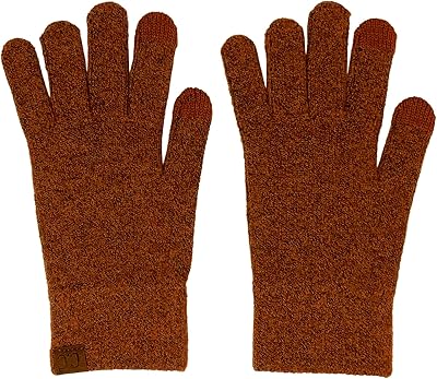 Winter CC Quad Touch Screen Smart Cellphone Finger Tips Warm Soft Gloves (Recycled Fine Yarn Clay)