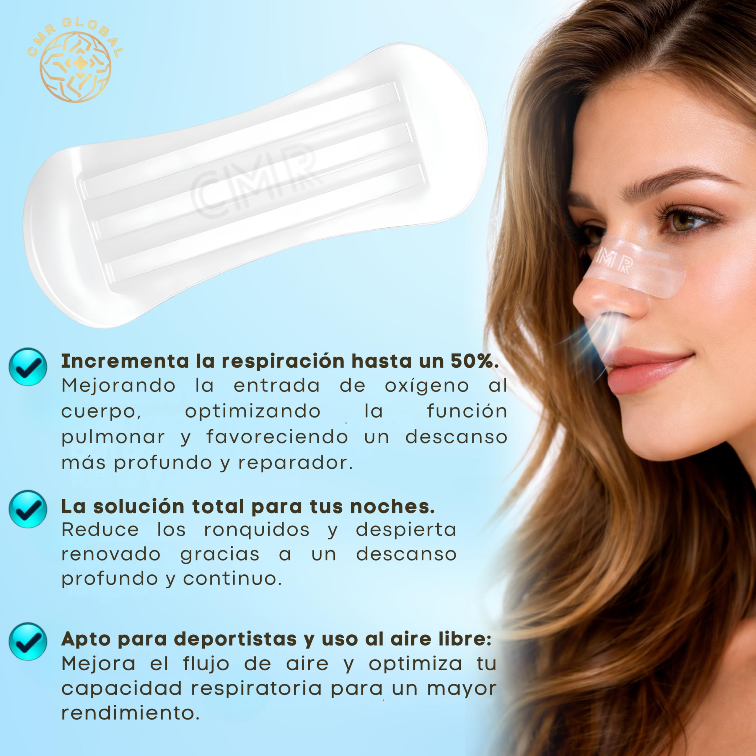PACK PREMIUM 60 Tiras Nasales Deportivas. Tiras Nasales Antironquidos para Dormir Transparentes. Alivia la Congestión Nasal Para una Mejor Respiración. Nasal Strips Para Reducir Ronquidos Tiras Nariz