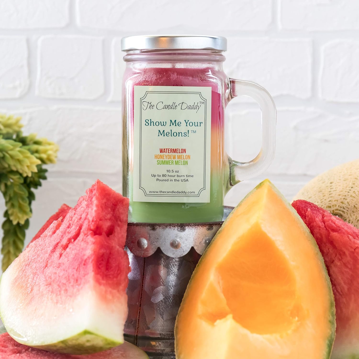 The Candle Daddy 3 Pack Candles- Show Me Your Melons Candles- Watermelon/Honeydew/Summer Melons-Made in USA