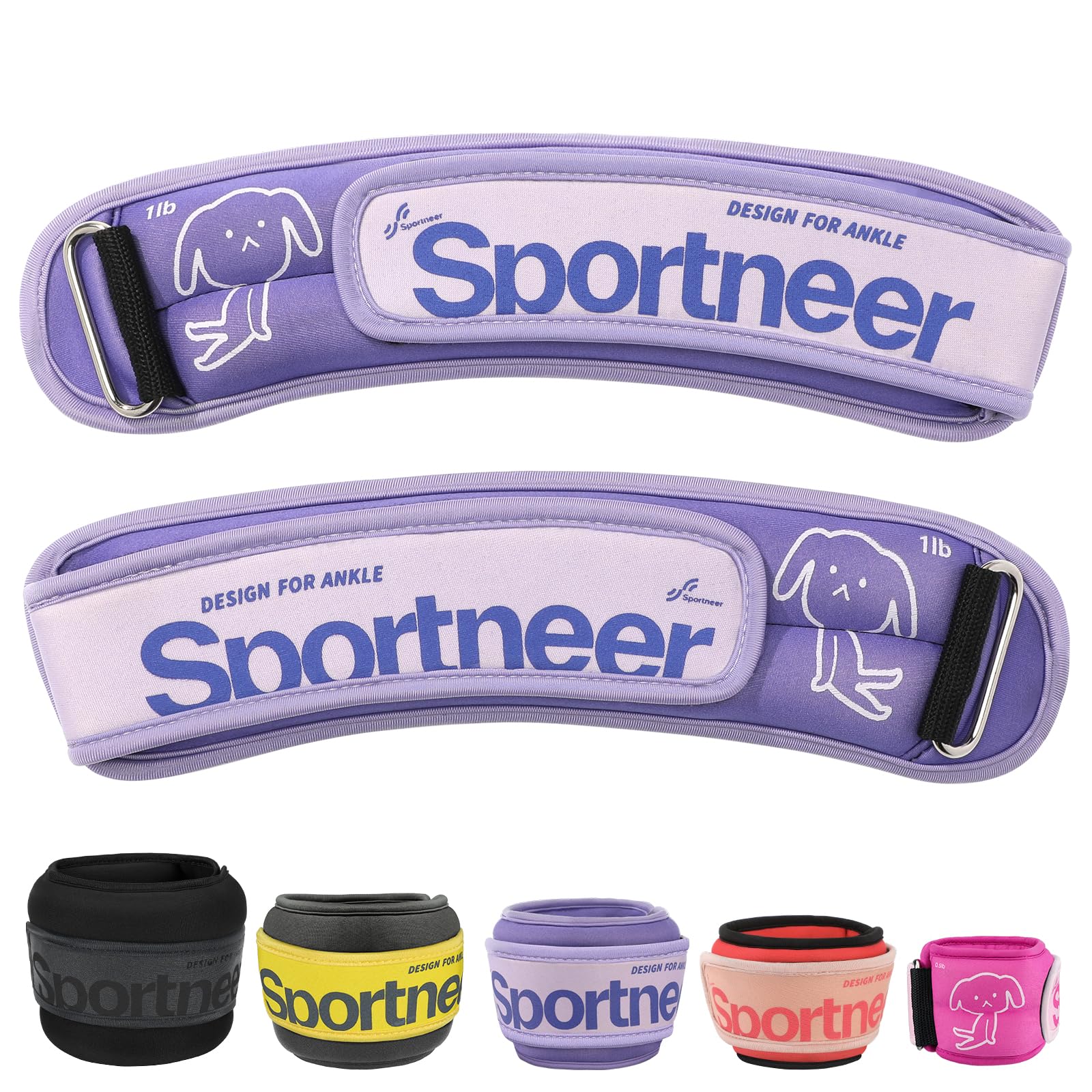 Sportneer Gewichtsmanschetten, Gewichtsmanschetten Fuß, 2 * 0,23kg/2 * 0,45kg/2 * 0,9kg/ 2 * 1,36kg /2 * 2,27kg Armgewichte Handgelenkgewichte Set, Laufgewichte für Hand- und Fußgelenke
